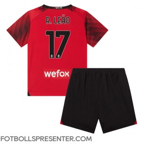 AC Milan Rafael Leao #17 Hemmatröja Barn 2023-24 Kortärmad (+ korta byxor)